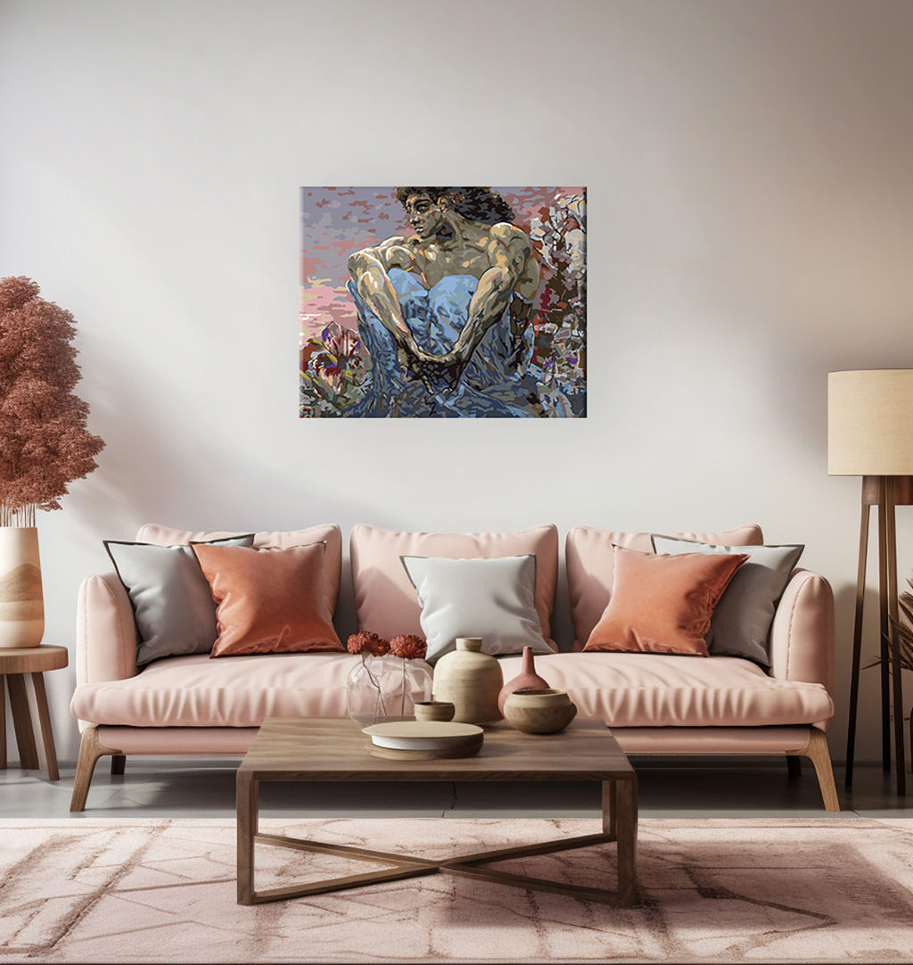 ФРЕЯ GTG-PNB/PL-201 Набор для раскрашивания по номерам 50 х 40 см По мотивам картины Врубеля М. А. Демон (сидящий). 1890. Фрагмент