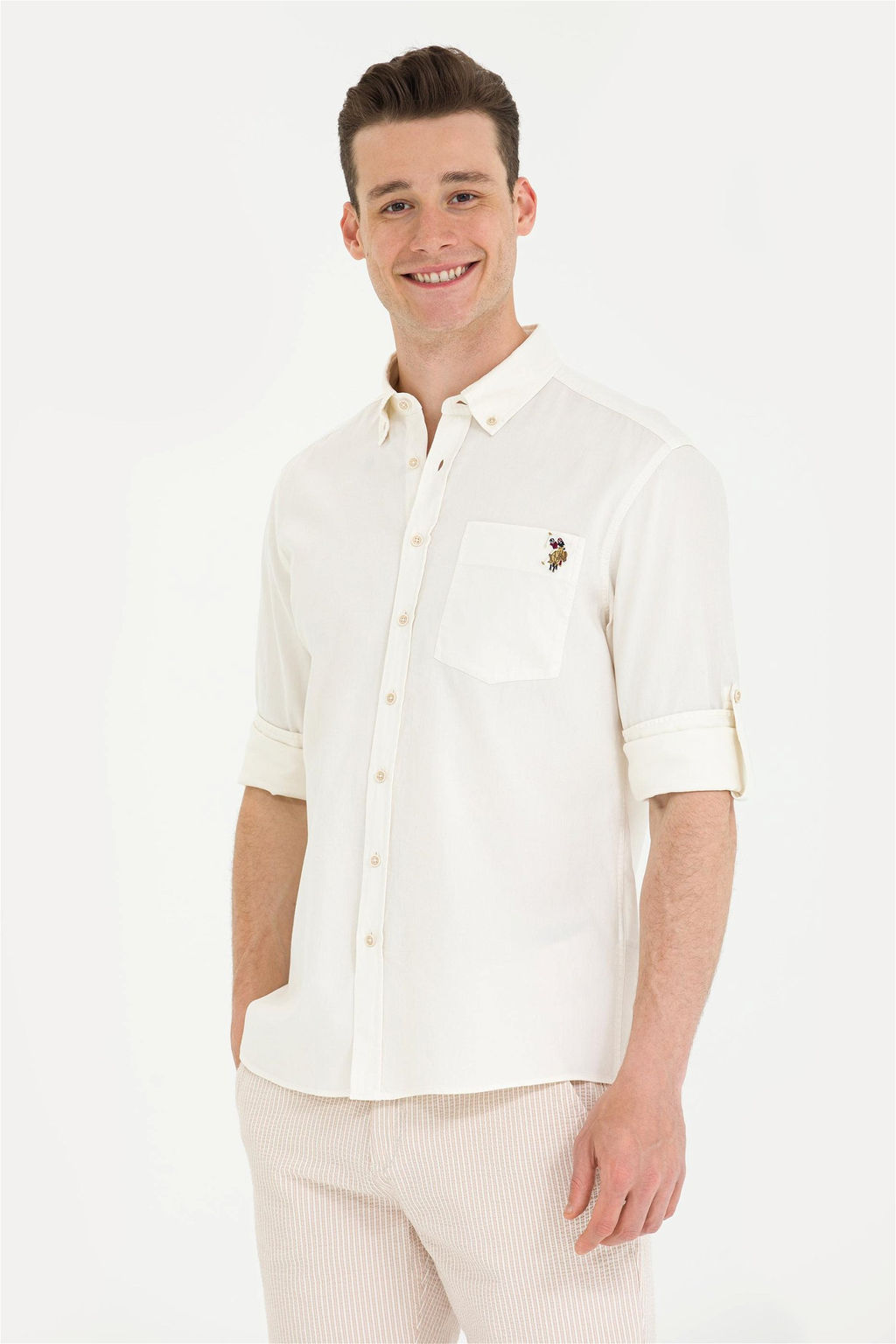 U. S. Polo Assn / Мужская рубашка с длинным рукавом Stone - U.s. polo assn фото 8