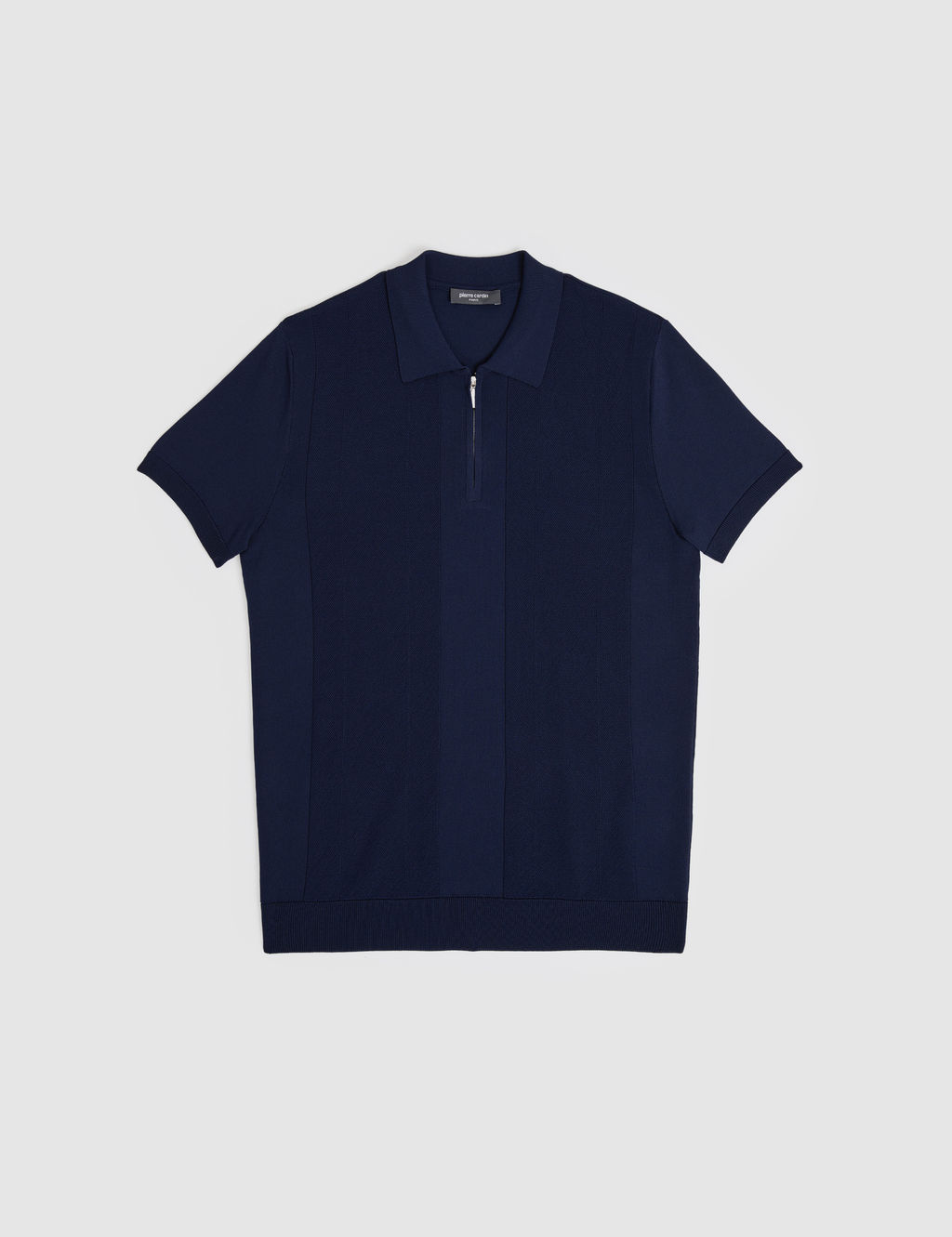 Lacivert Slim Fit Polo Yaka Fermuarl_ Triko Ti__rt