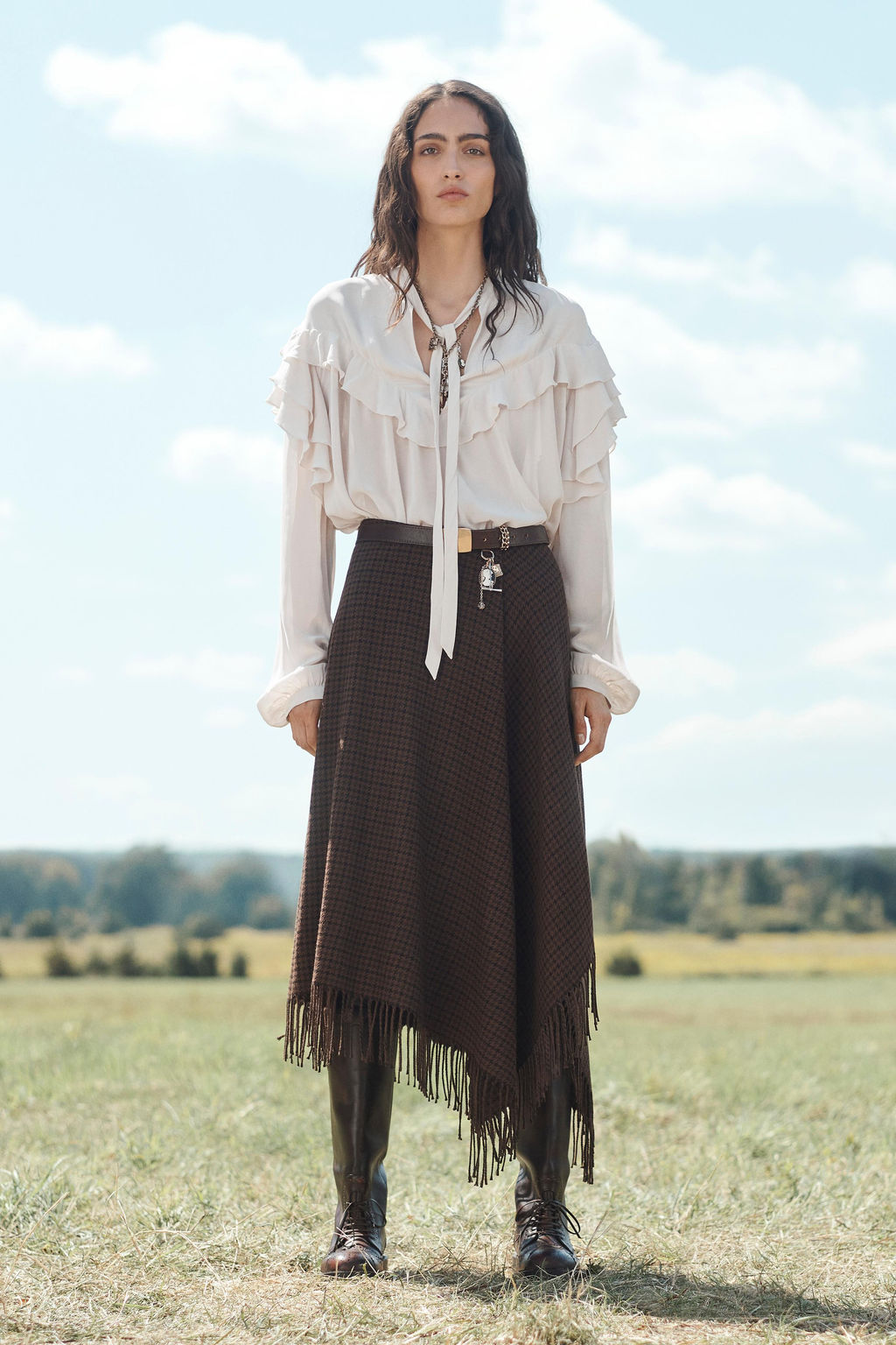 LIMITED EDITION ASYMMETRIC HEM FRINGED SKIRT - Zara фото 2