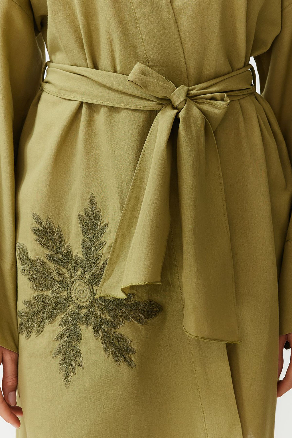 Yag Yesil Kusakl? Mini Dokuma Nak?sl? %100 Pamuklu Plaj Kimono&Kaftan TBESS24KM00008 - Trendyolmilla фото 5