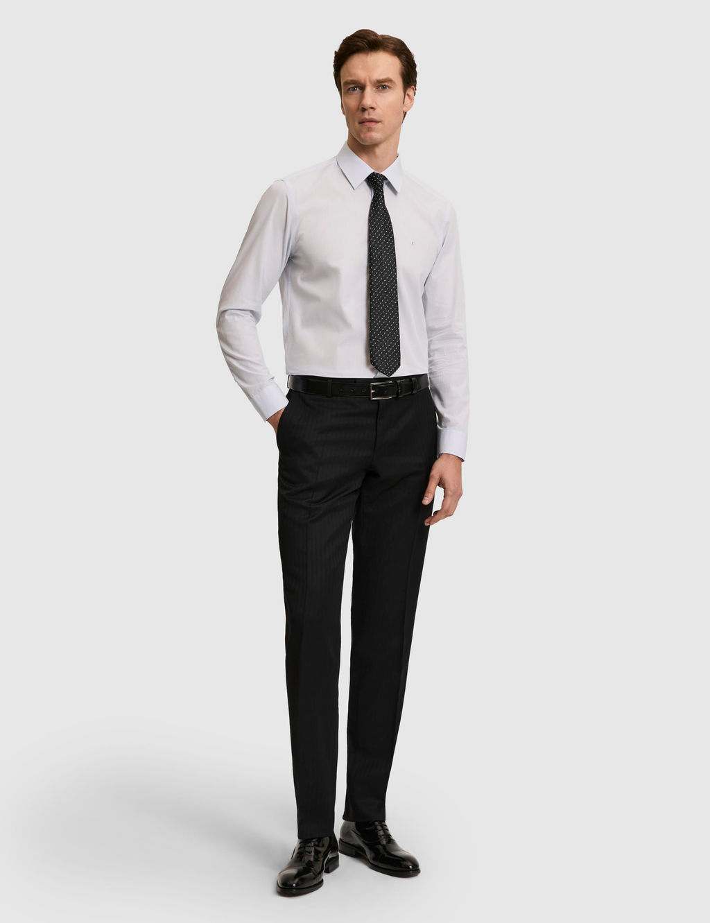 A__k Mavi Slim Fit Pamuk Klasik G_mlek