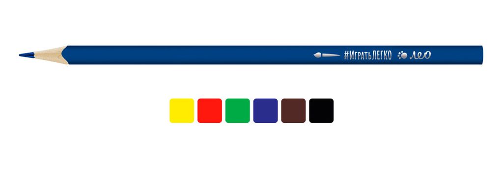 Лео Играй LGWP-06 Набор трехгранных акварельных карандашей заточенный 8 х 6 цв