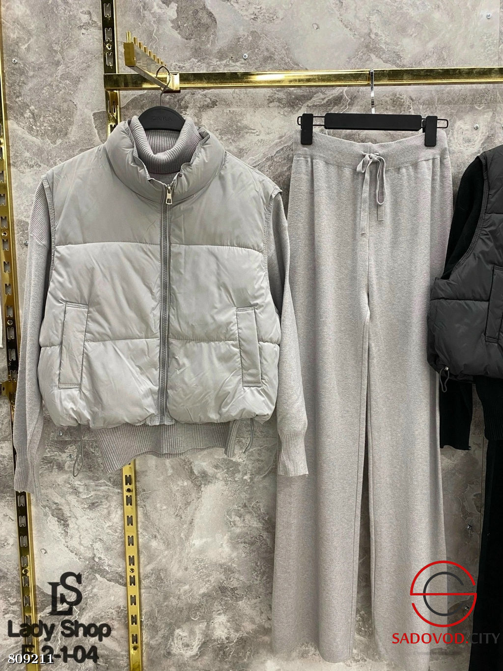 Жилетки, трикотажный костюм, Брюки палаццо, Кофта с воротником - Bruno фото 5