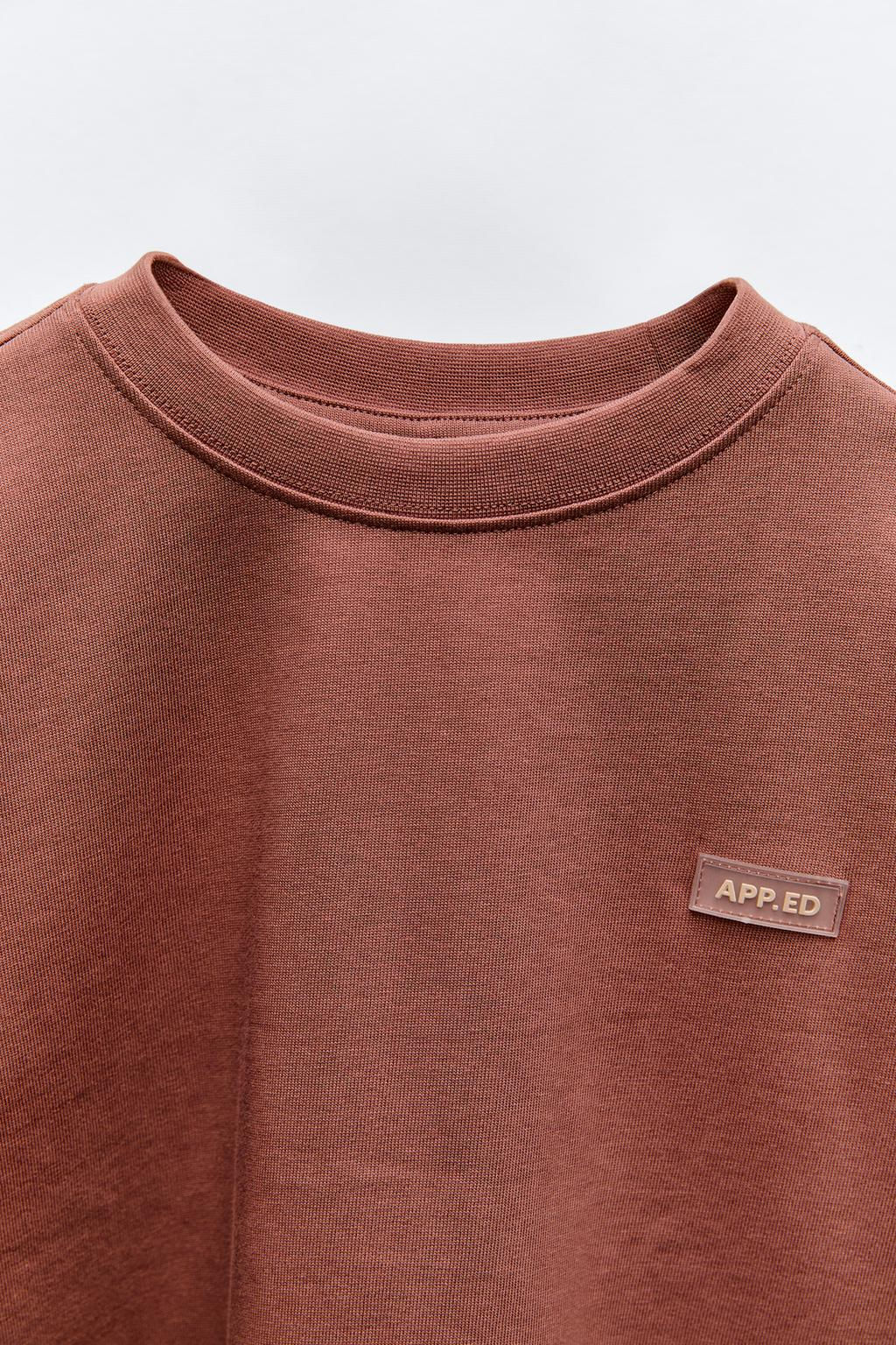 HEAVY JERSEY LABEL T-SHIRT - Zara фото 25