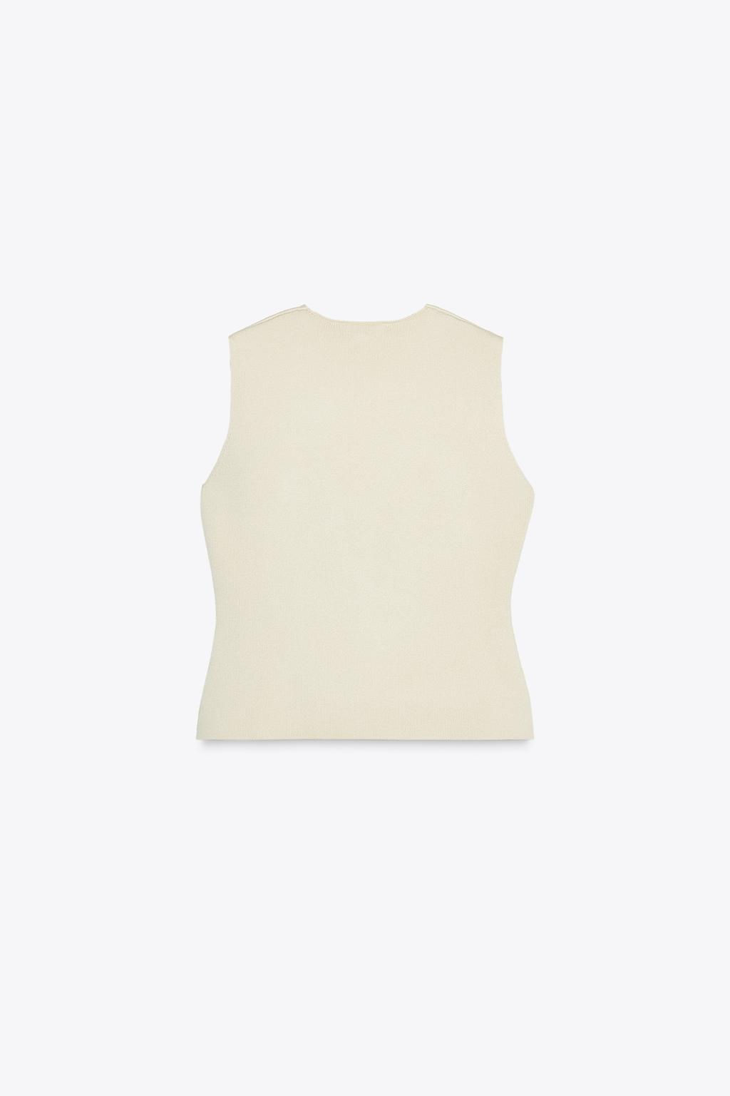 PLAIN KNIT WAISTCOAT TOP - Zara фото 7