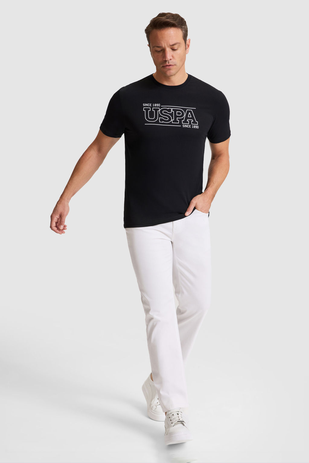 Erkek Siyah Regular Fit Bisiklet Yaka Ti__rt - U.s. polo assn фото 4