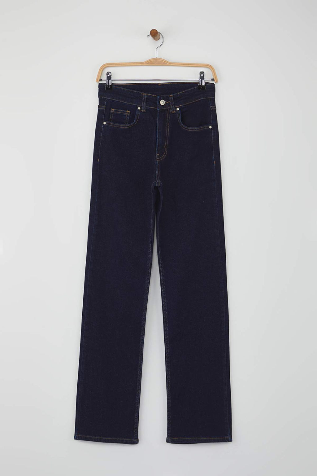 Koyu Mavi Normal Bel Duz Paca Orta Esnek Straight Jeans TWOAW26JE00085
