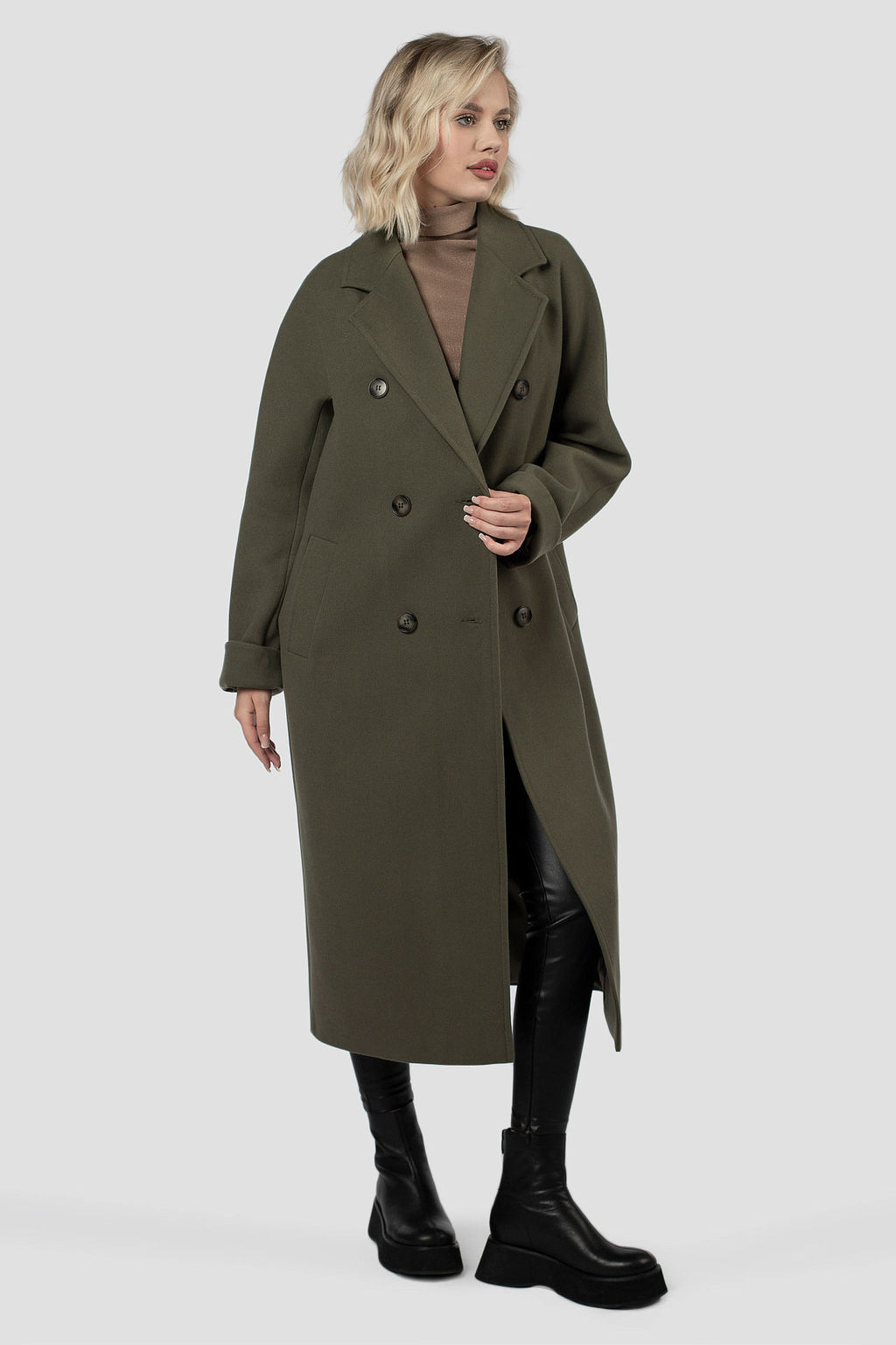 01-10895 Пальто женское демисезонное (пояс) - El podio фото 3