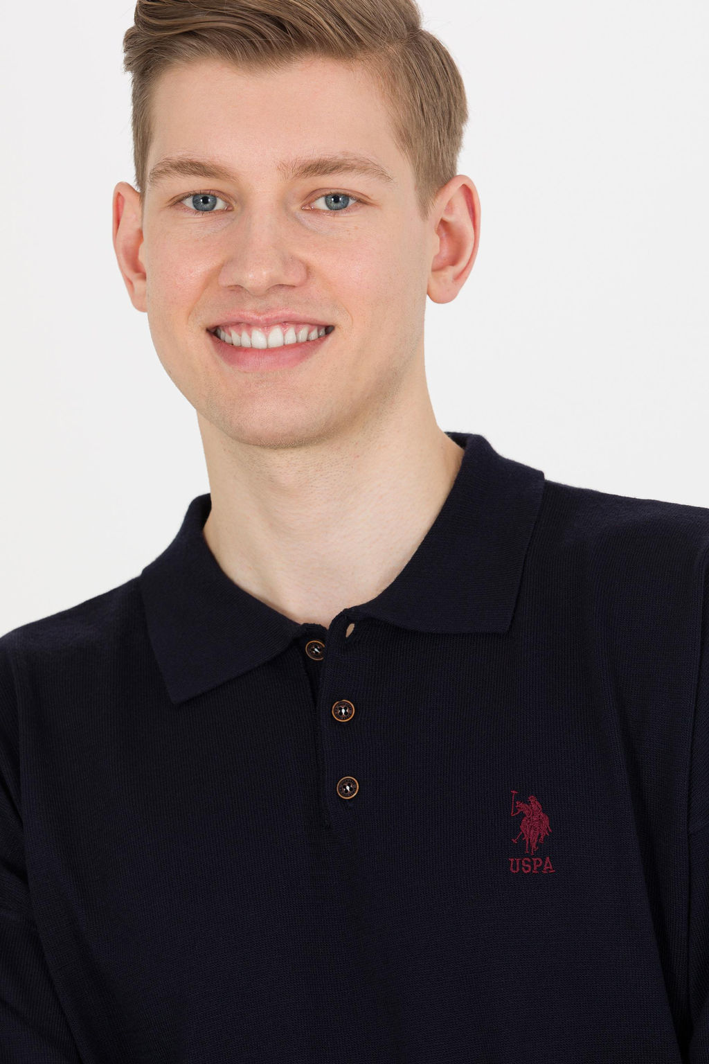 U. S. Polo Assn Мужской темно-синий трикотаж с воротником-поло - U.s. polo assn фото 2