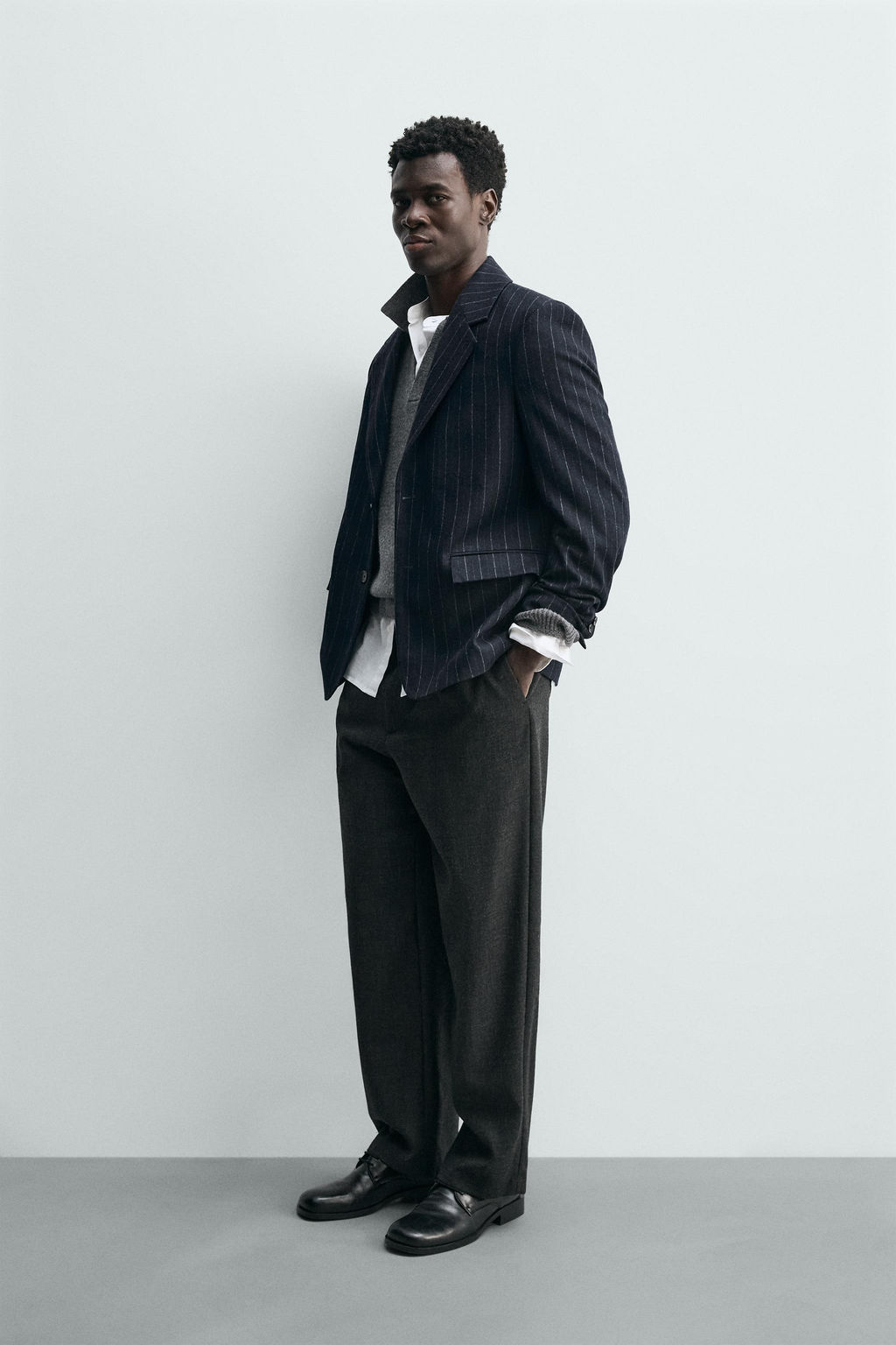 STRIPED FLANNEL BLAZER - Zara фото 11