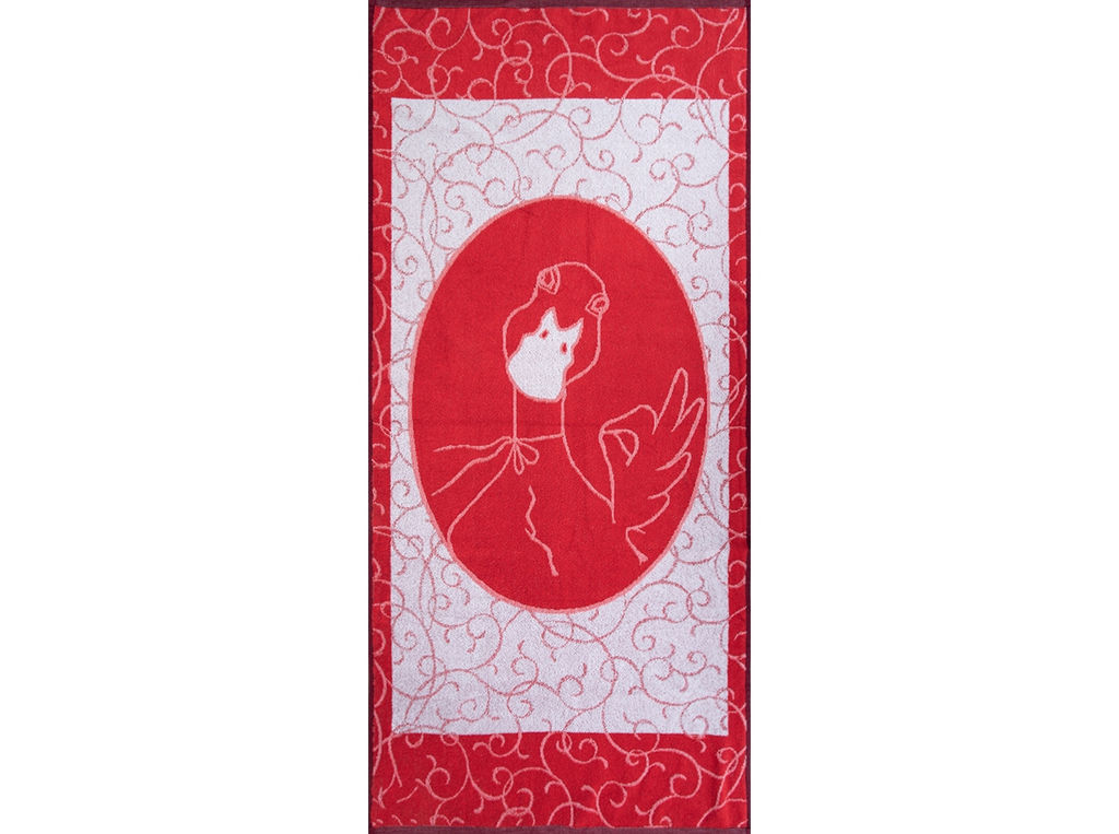 6с102.411ж1 Гусыня (красный4) Полотенце махровое 67х150см