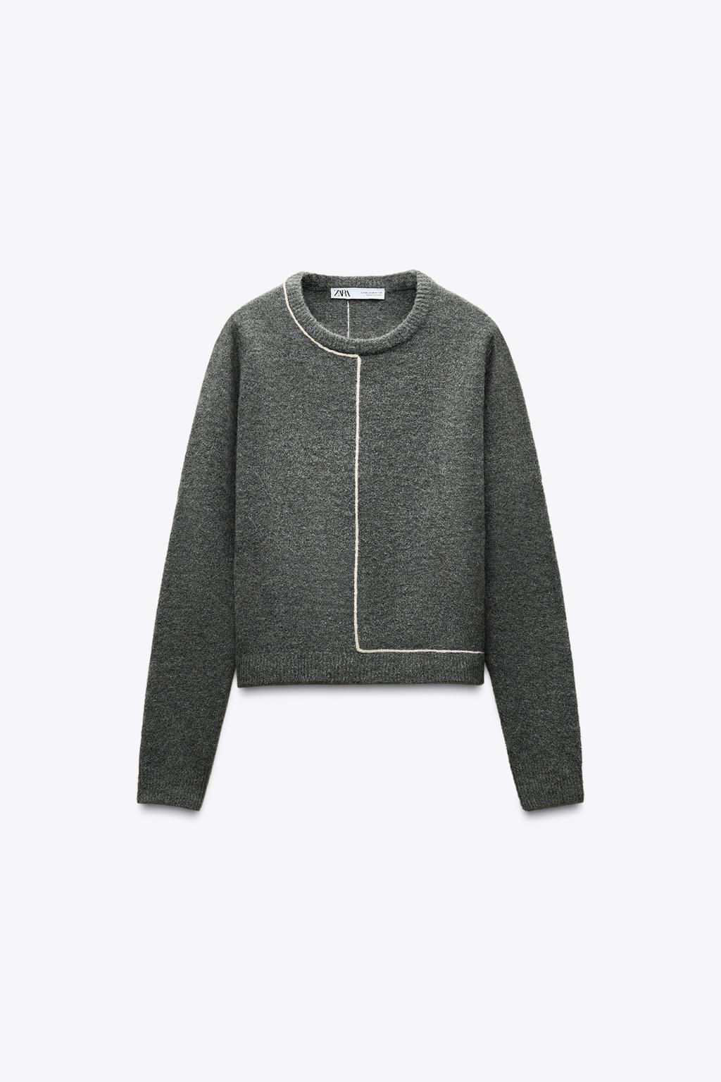 KNIT SWEATER WITH CONTRAST TRIMS - Zara фото 6