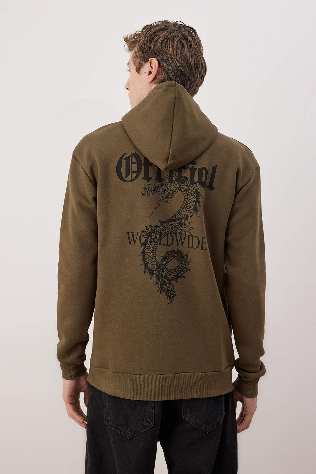 Antrasit Regular/Normal Kesim Bask?l? Kapusonlu Sweatshirt TMNAW26SW00065 - Trendyolmilla фото 15