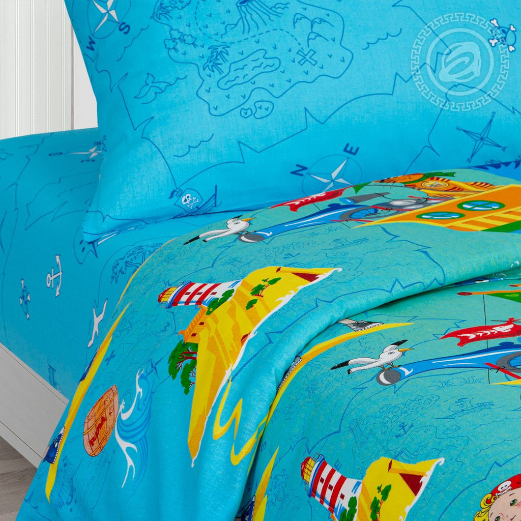 Морской бой 1,5 сп./Пододеяльник: 1 шт. - 215*143; Простыня: 1 шт. - 214*150; Наволочка: 2 шт. - 70*70; Бязь детская - Артпостель фото 3