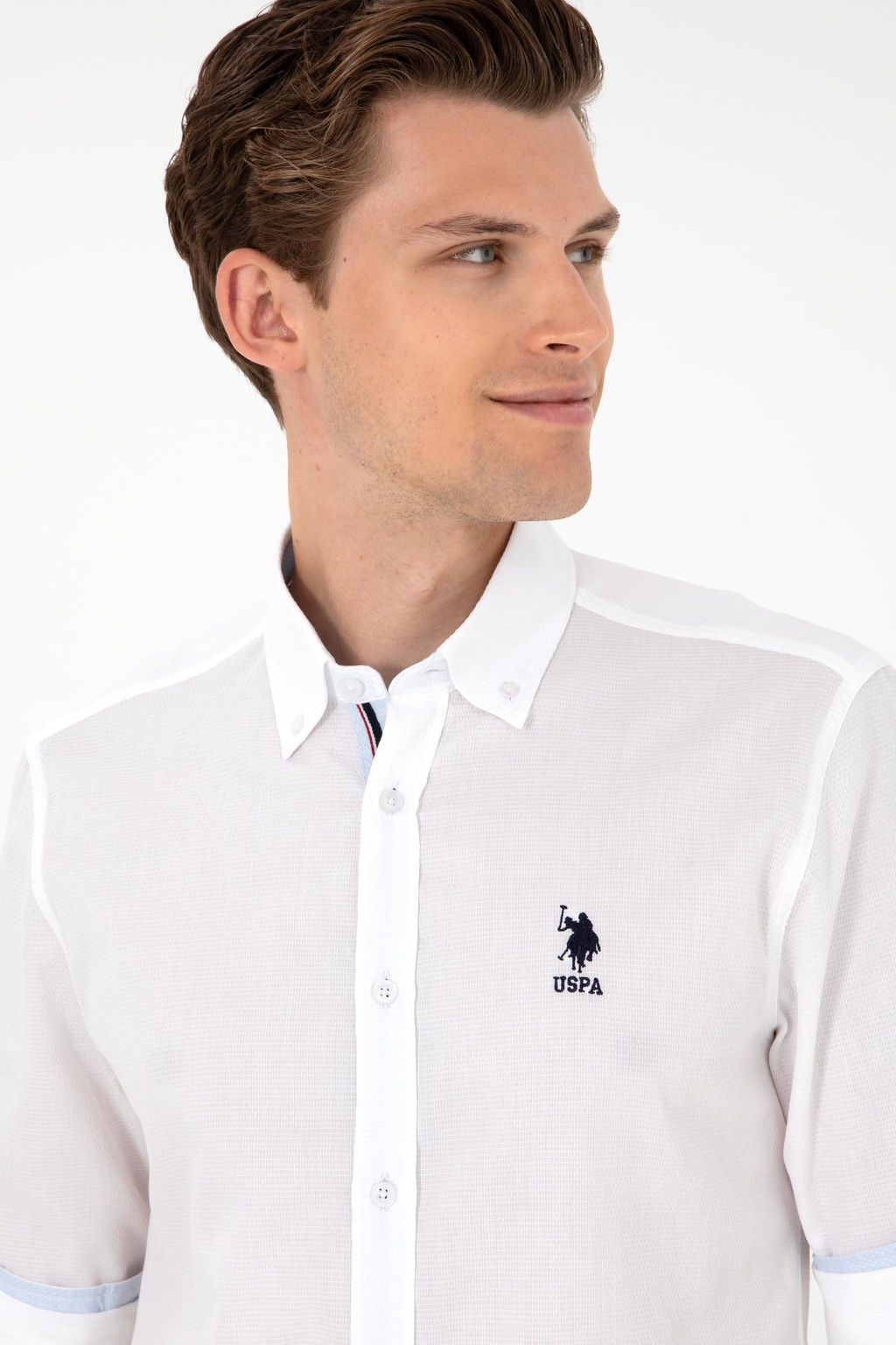 Мужская белая рубашка с длинным рукавом Неожиданная скидка в корзине - U.s. polo assn фото 2