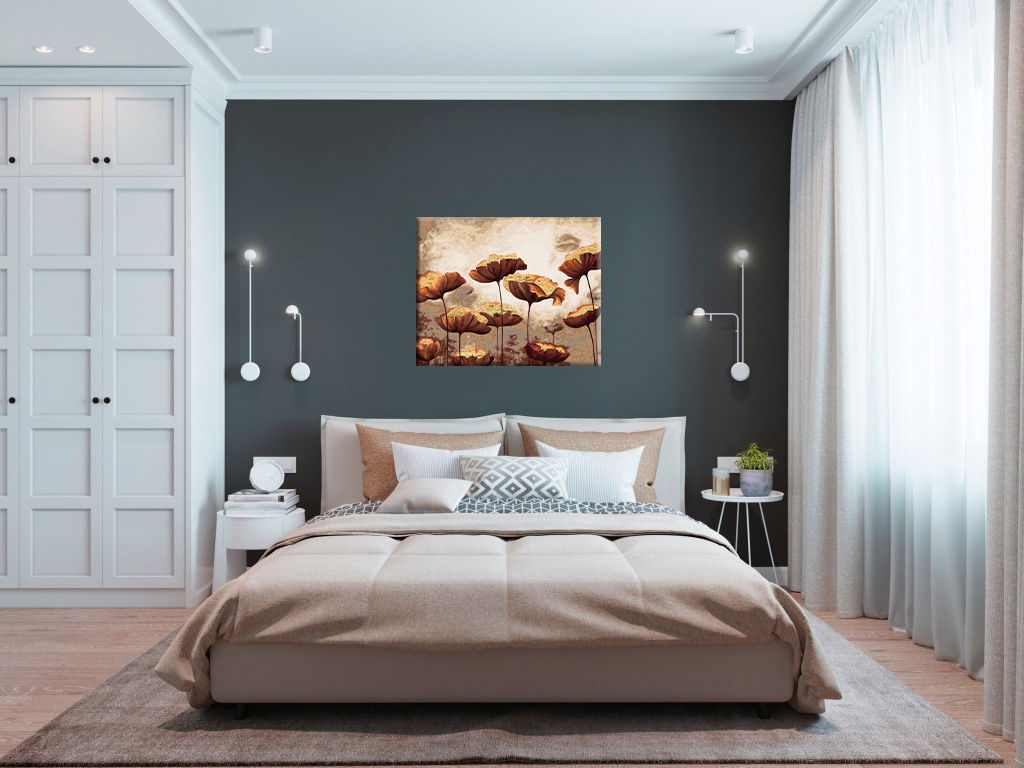 ФРЕЯ PNB/PLPT-267 Набор для раскрашивания по номерам ( с поталью ) 50 х 40 см Золотые маки