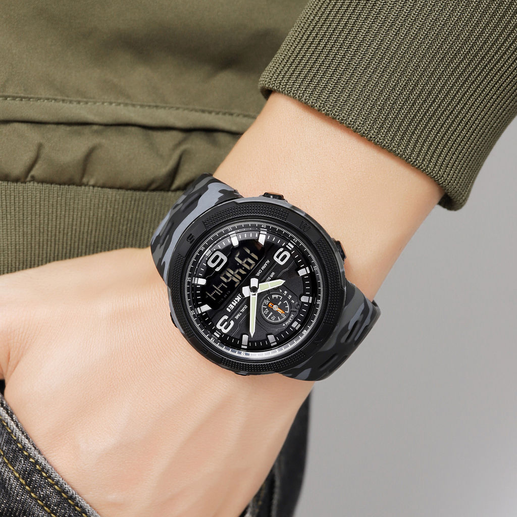 Часы наручные Skmei мужские электронные спортивные 1655black-black