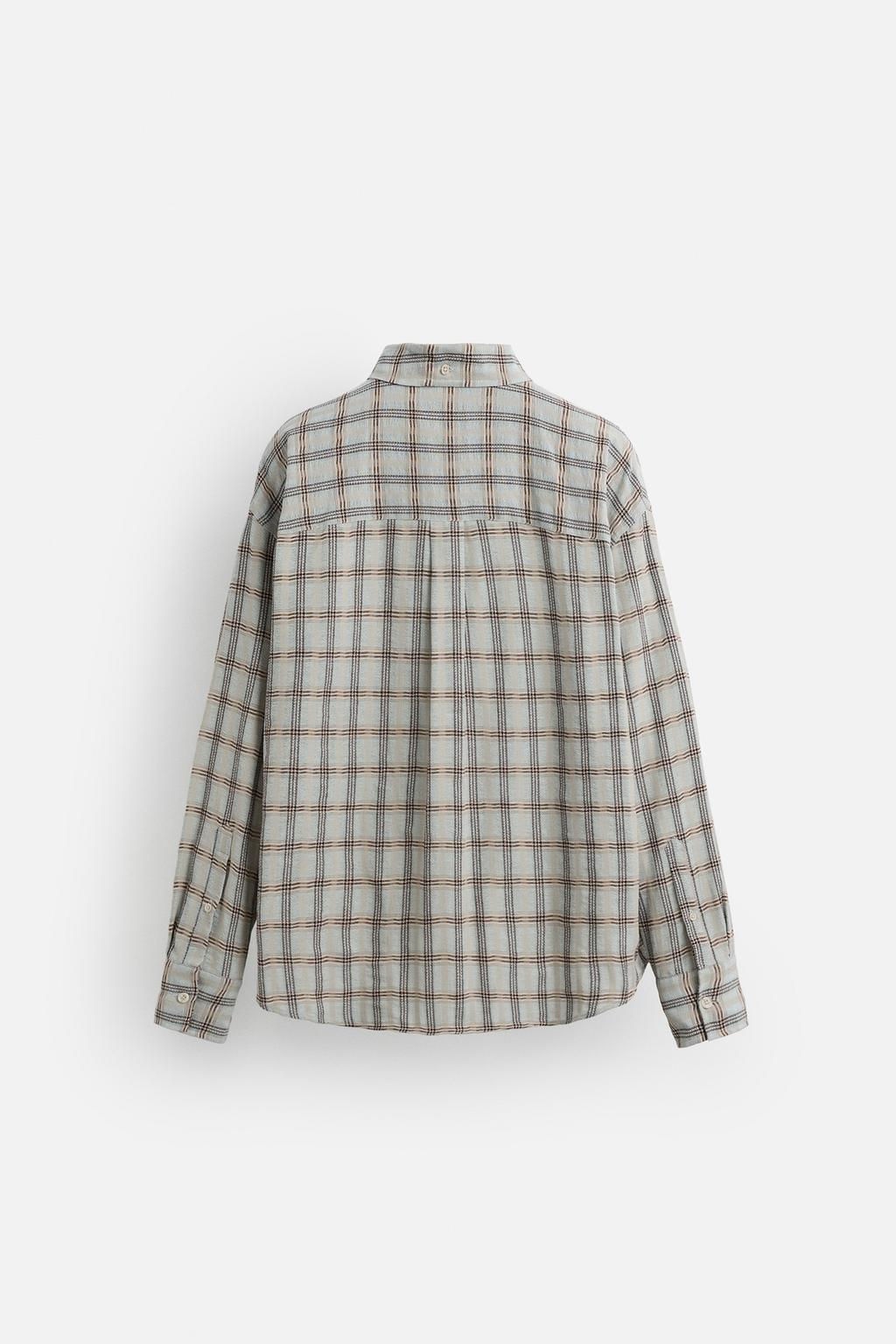 TEXTURED CHECK SHIRT - Zara фото 8