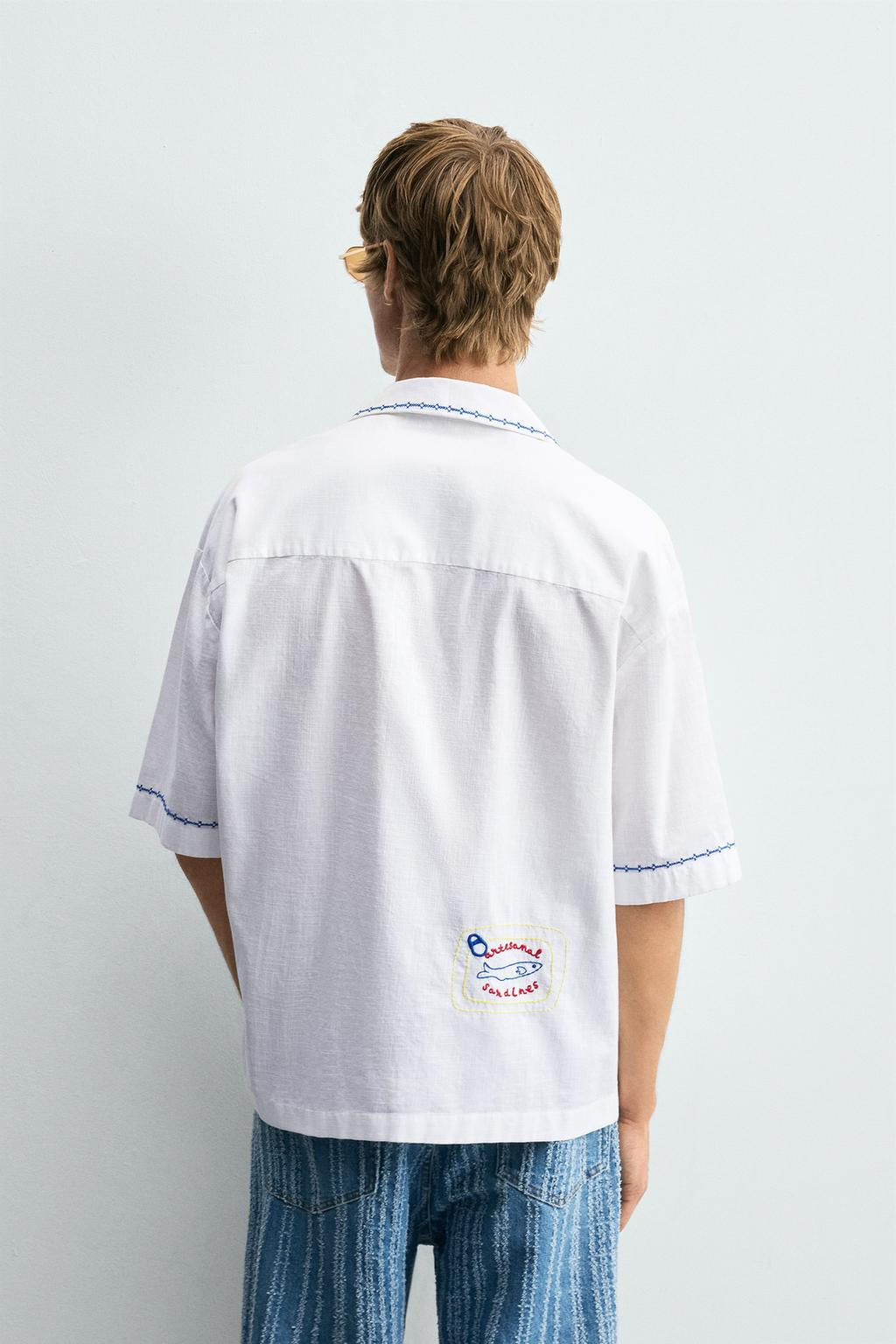 CONTRAST EMBROIDERY SHIRT - Zara фото 3