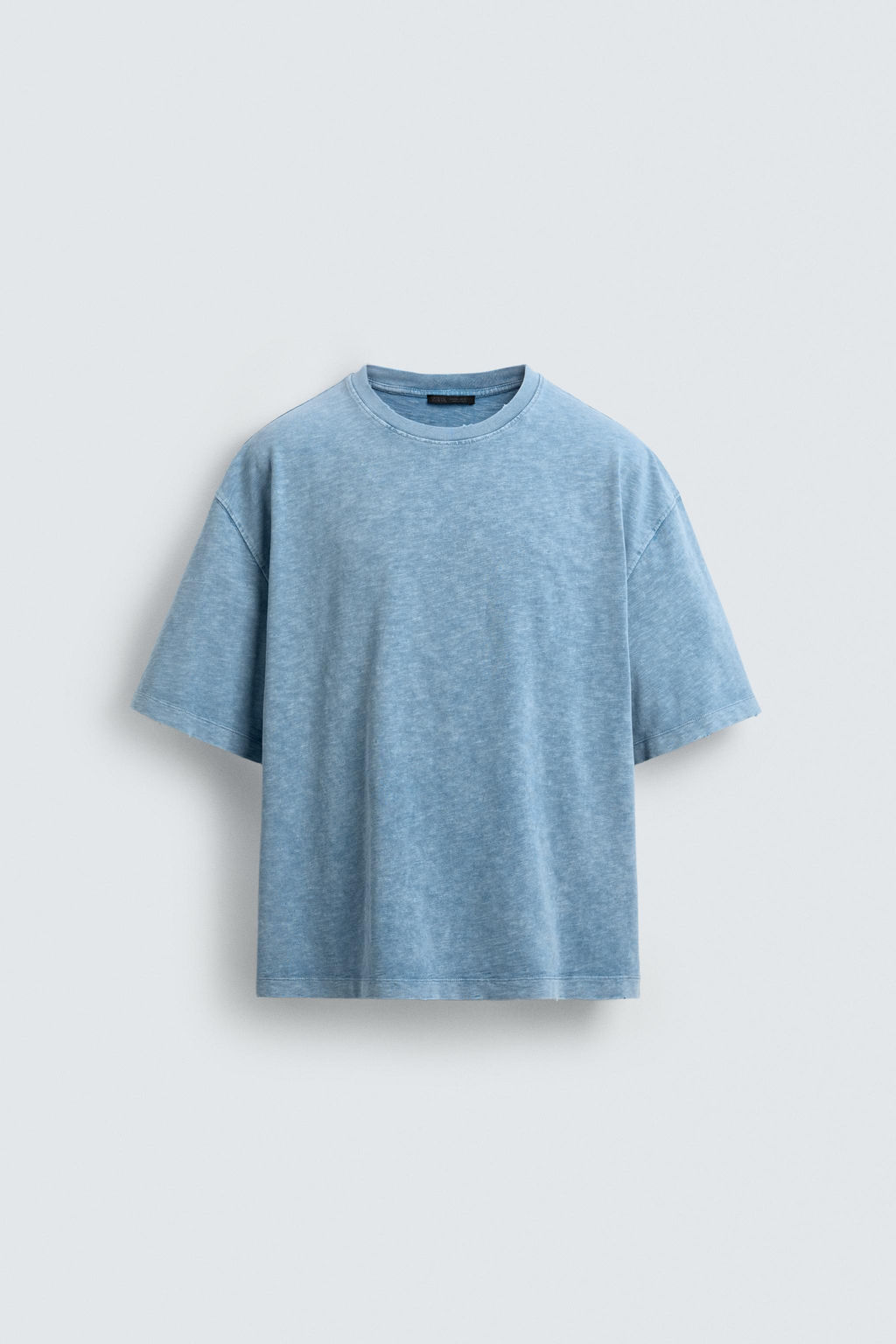 CAMISETA RELAXED FIT ESTRUCTURA FLAM? LAVADO / Azul - Zara фото 13