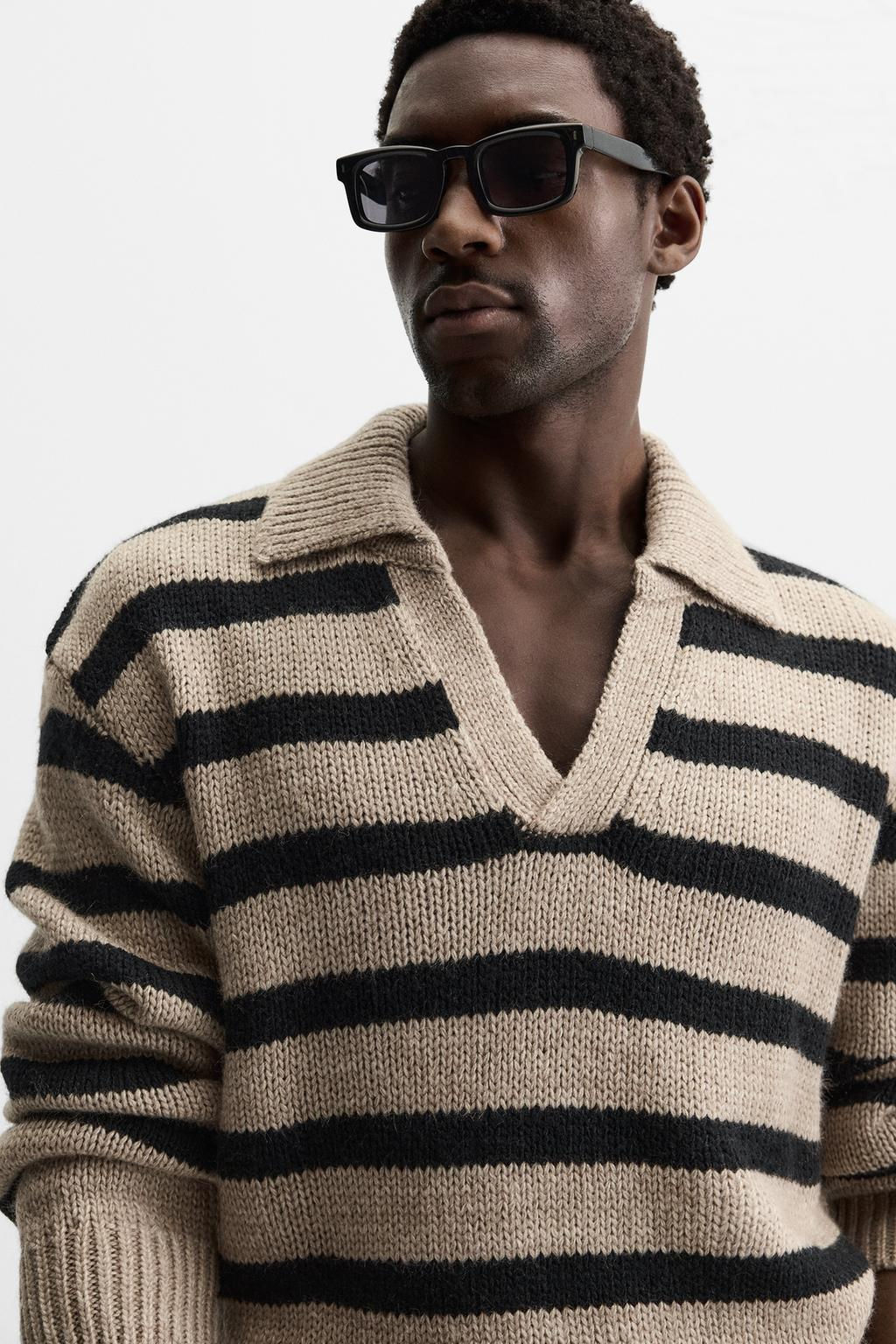 STRIPED KNIT POLO SHIRT - Zara фото 2