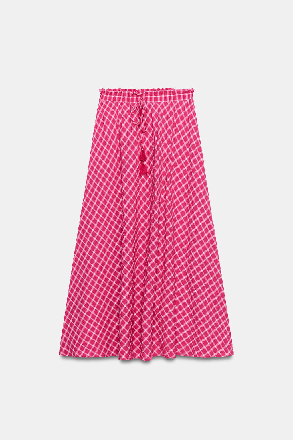 FALDA MIDI CUADROS / Fucsia - Zara фото 5