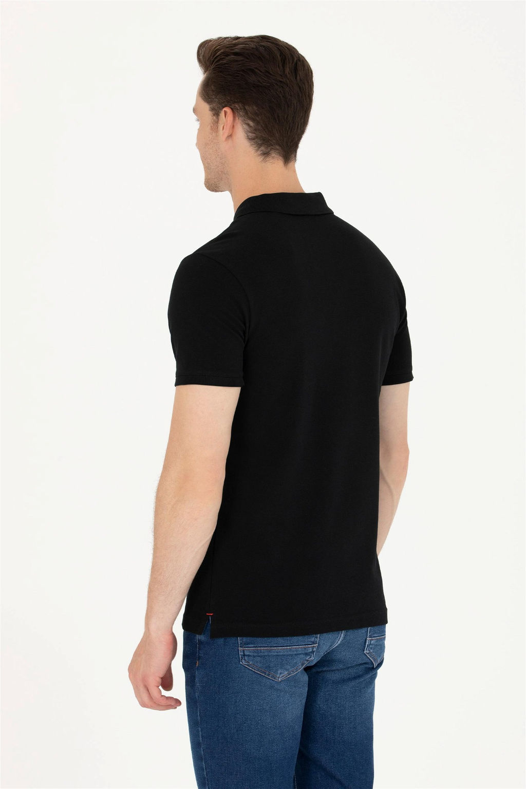 Мужская черная базовая футболка с воротником-поло - U.s. polo assn фото 12