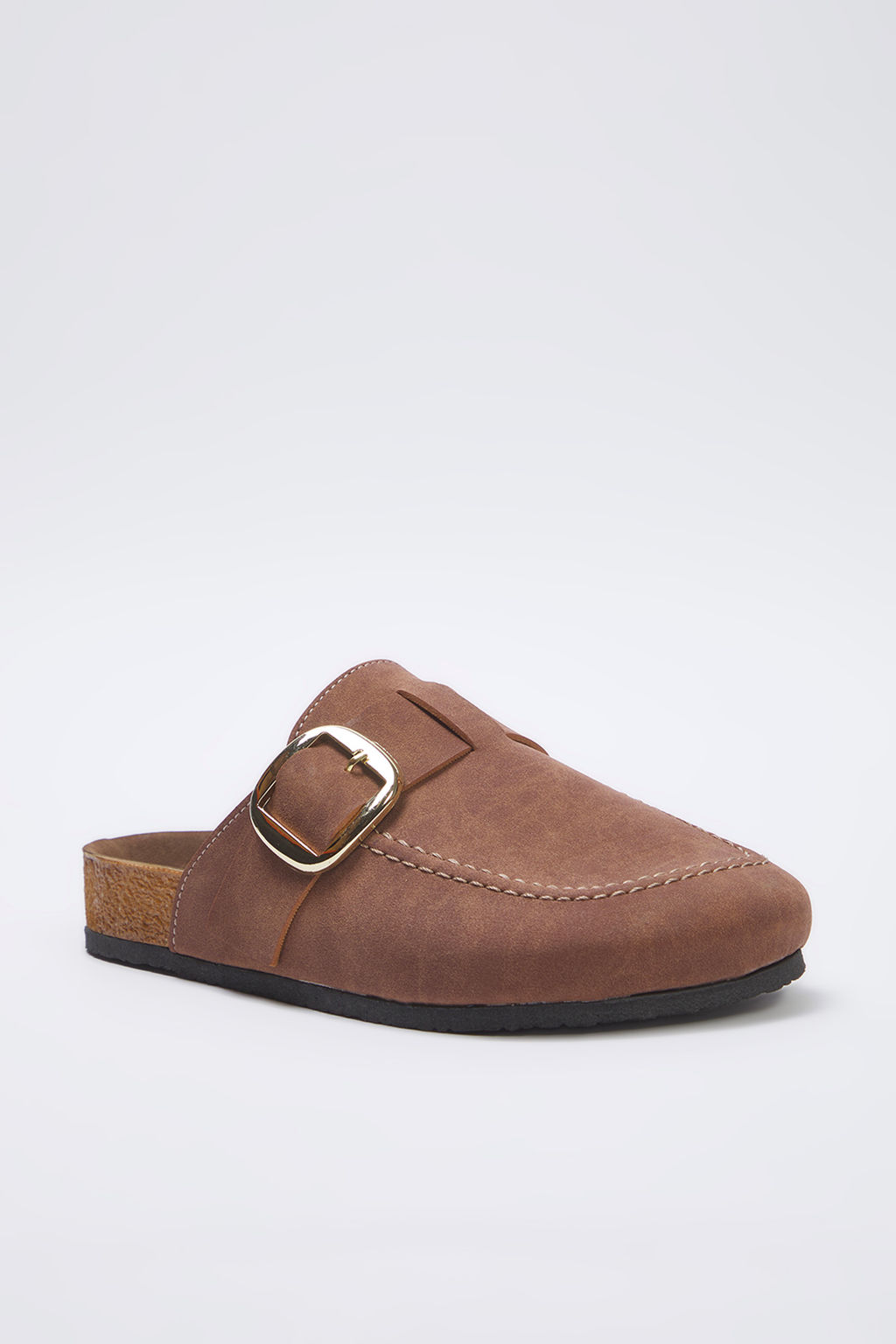 Ac?k Kahverengi Onu Kapal? Kemer Tokal? Kare Burun Duz Kad?n Sabo Terlik TAKSS25TE00000