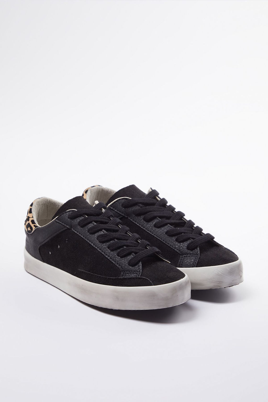 Siyah Leopar Detayl? Retro Kad?n Spor Ayakkab? TAKAW25SN00007