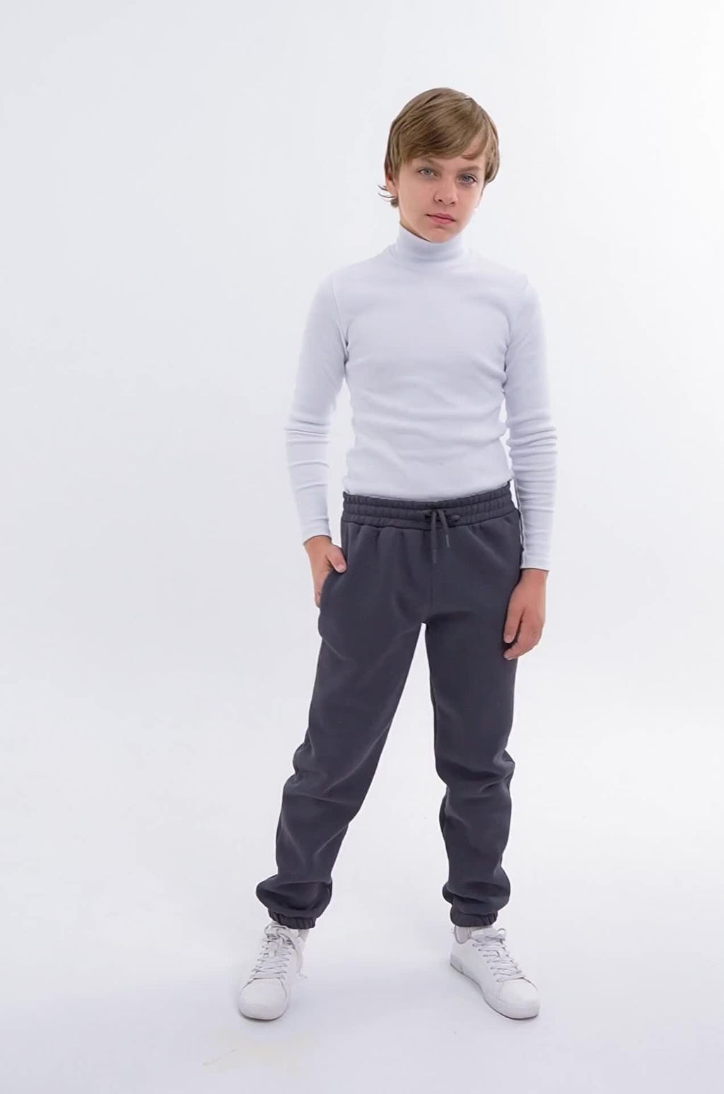 Детские брюки-джоггеры из футера с начесом Happyfox