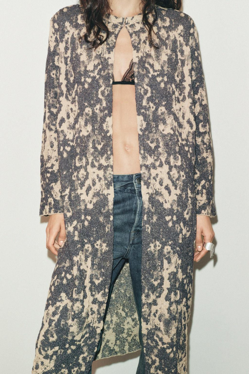 KNIT JACQUARD COAT - Zara фото 2