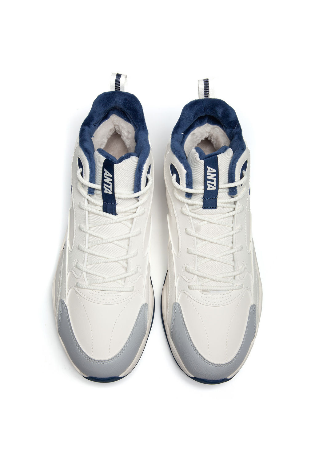 Кроссовки повседневные утепленные Бежевый/Серый/Синий