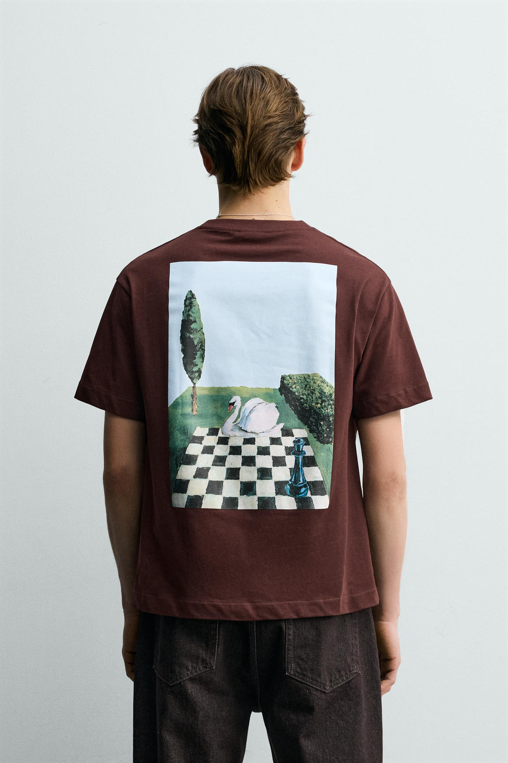 CAMISETA RELAXED FIT GR?FICO CUADRO / Burgundy