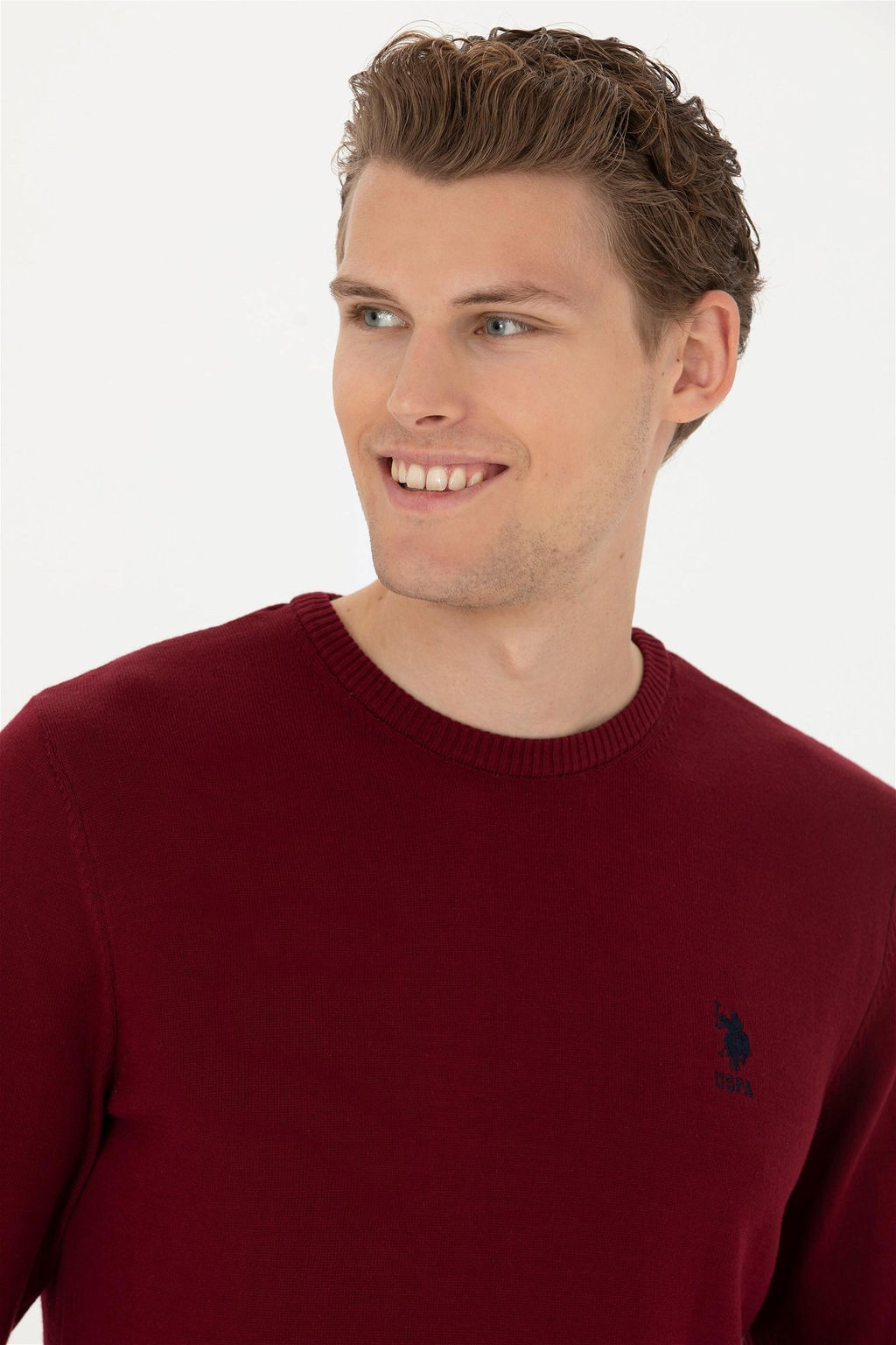 Мужской бордово-красный базовый свитер Неожиданная скидка в корзине - U.s. polo assn фото 2