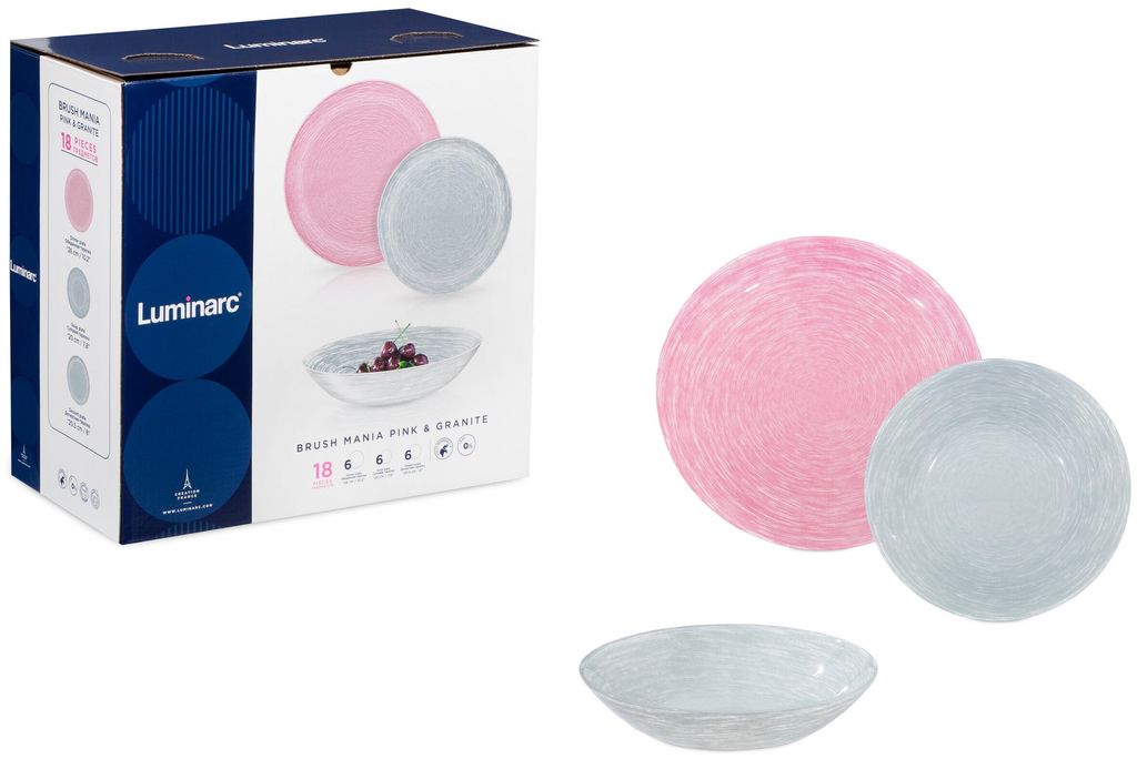 Набор столовый 18 предметов BRUSHMANIA PINK & GRANIT