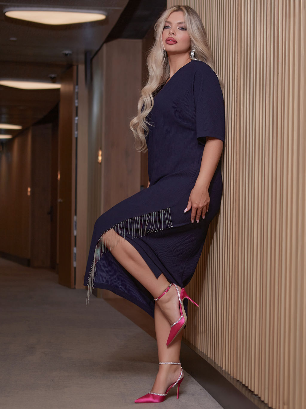 Платье 0349-1п тёмно-синий - Dora фото 28