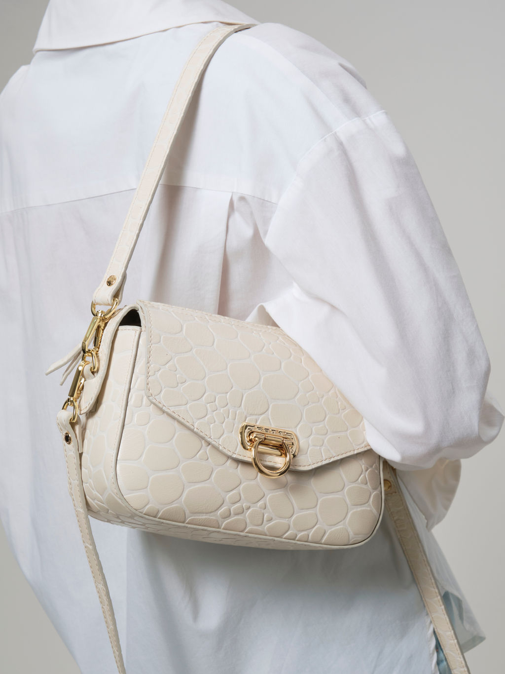 Сумка через плечо Azaro 3684 бежевый лен стоун