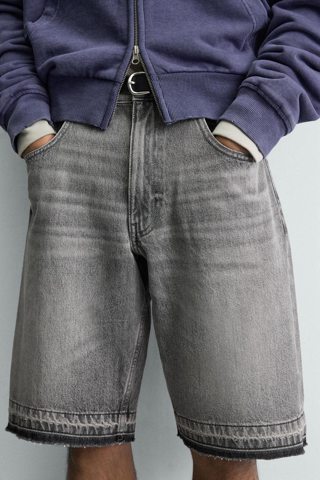 BERMUDA DENIM RELAXED FIT / Gris - Zara фото 5