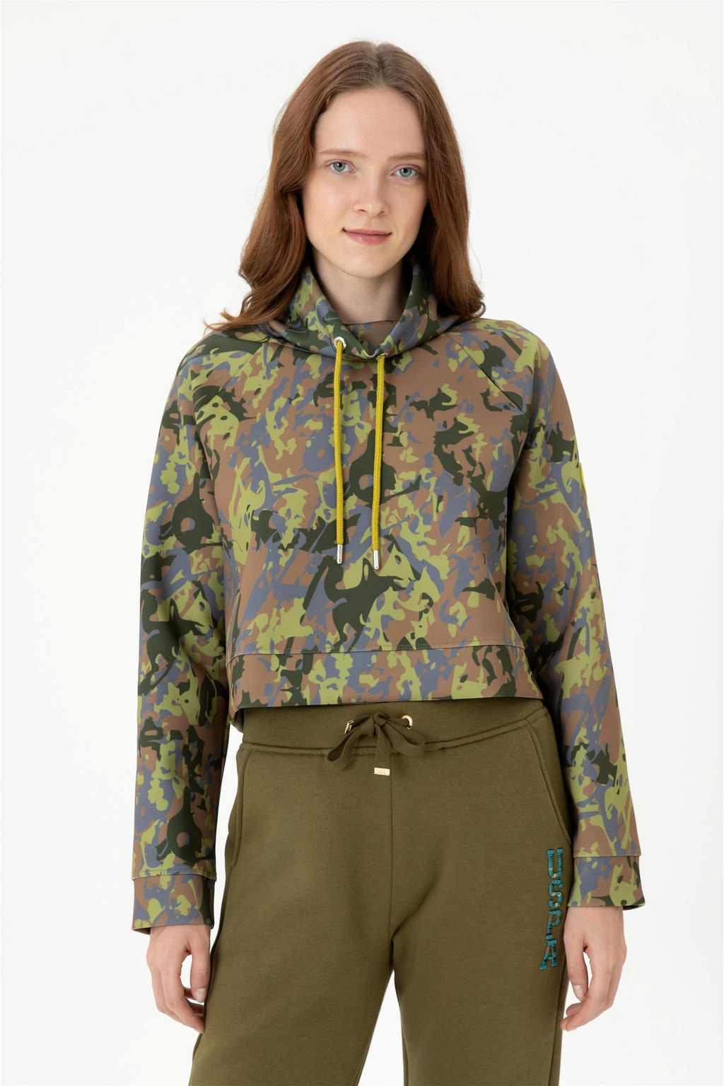 Женский свитшот цвета хаки - U.s. polo assn фото 2