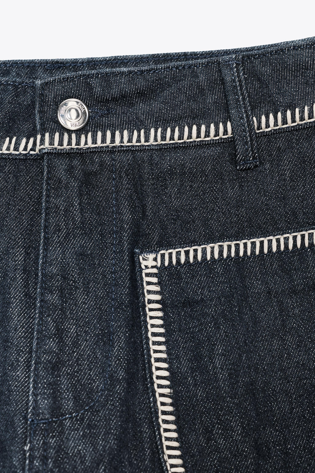 Z1975 HIGH-WAIST DENIM SHORTS WITH TOPSTITCHING - Zara фото 7