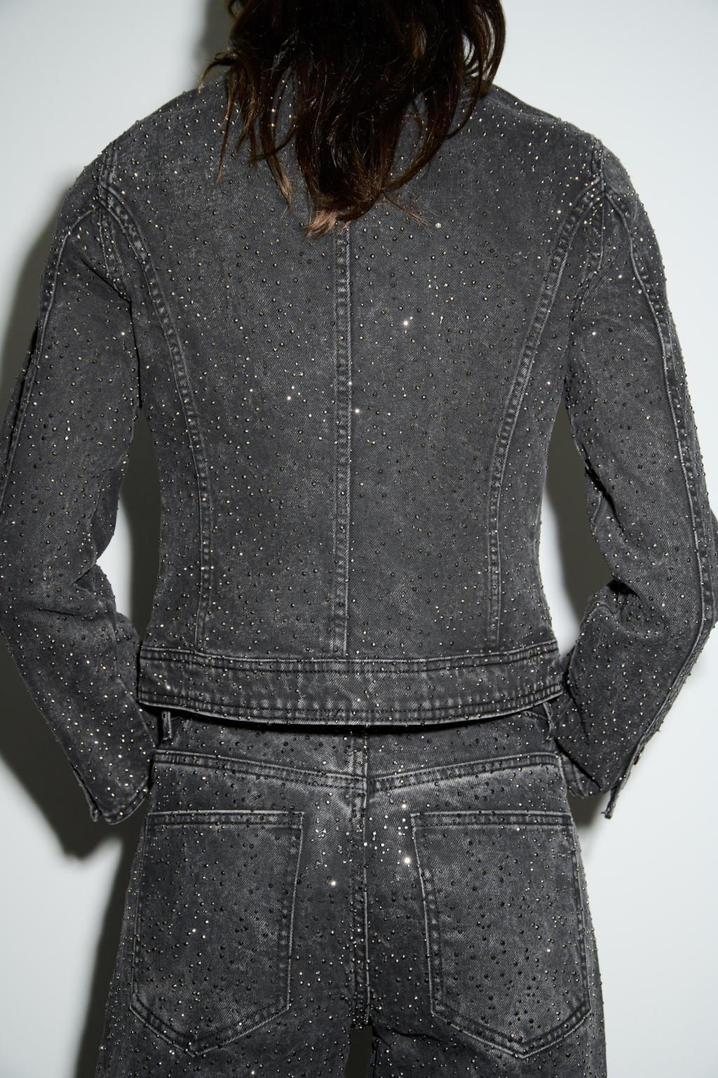 SEQUINNED DENIM JACKET ZW COLLECTION - Zara фото 3