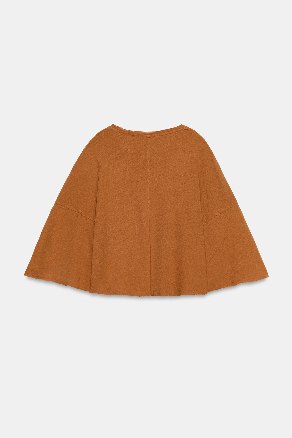 CAMISETA CAPA ALGOD?N Y LINO / Naranja quemado