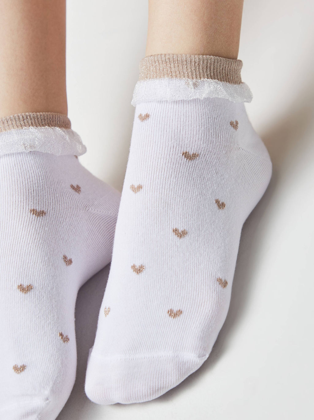 Цена за 2 пары. Носки Короткие CONTE Носки с воздушным ботом и люрексом CLASSIC белый - Conte elegant фото 5
