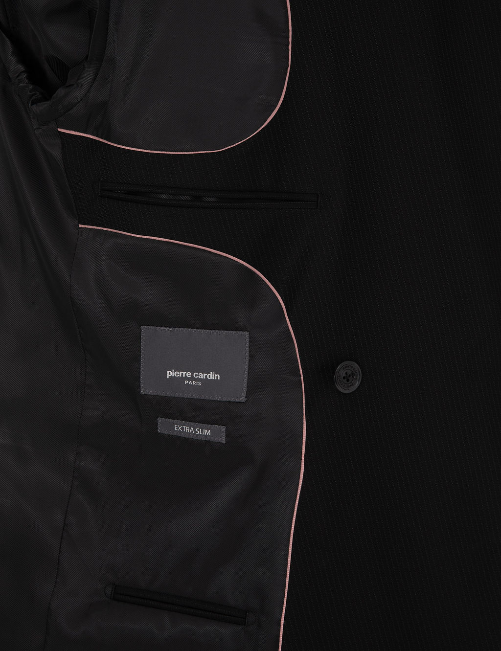 Siyah Ex. Slim Fit %100 Y_n _izgili Tak_m Elbise