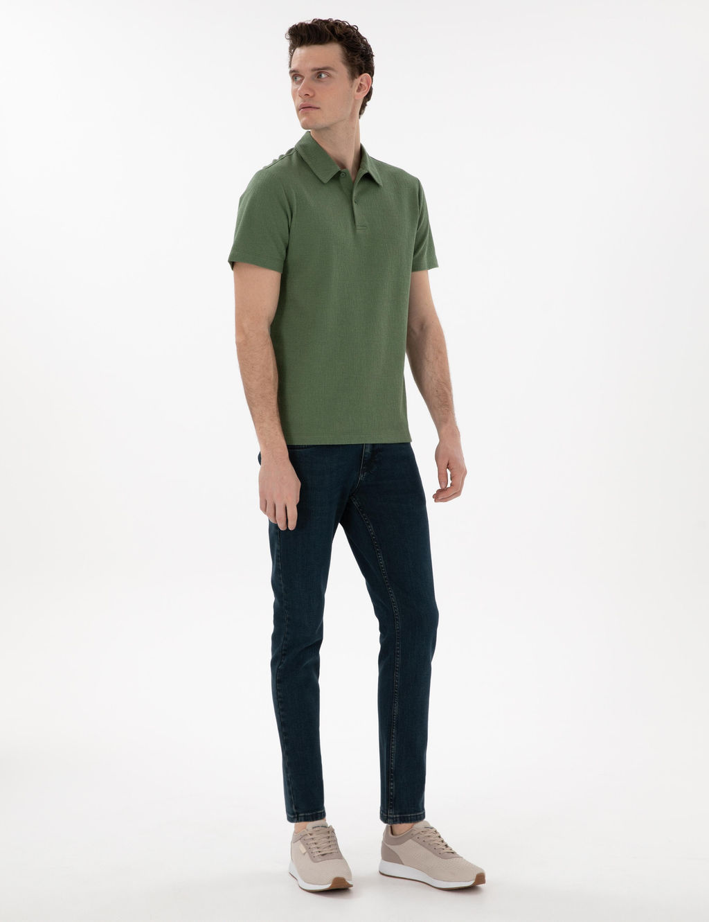 Haki Slim Fit Polo Yaka Ti__rt - Pierre cardin фото 4