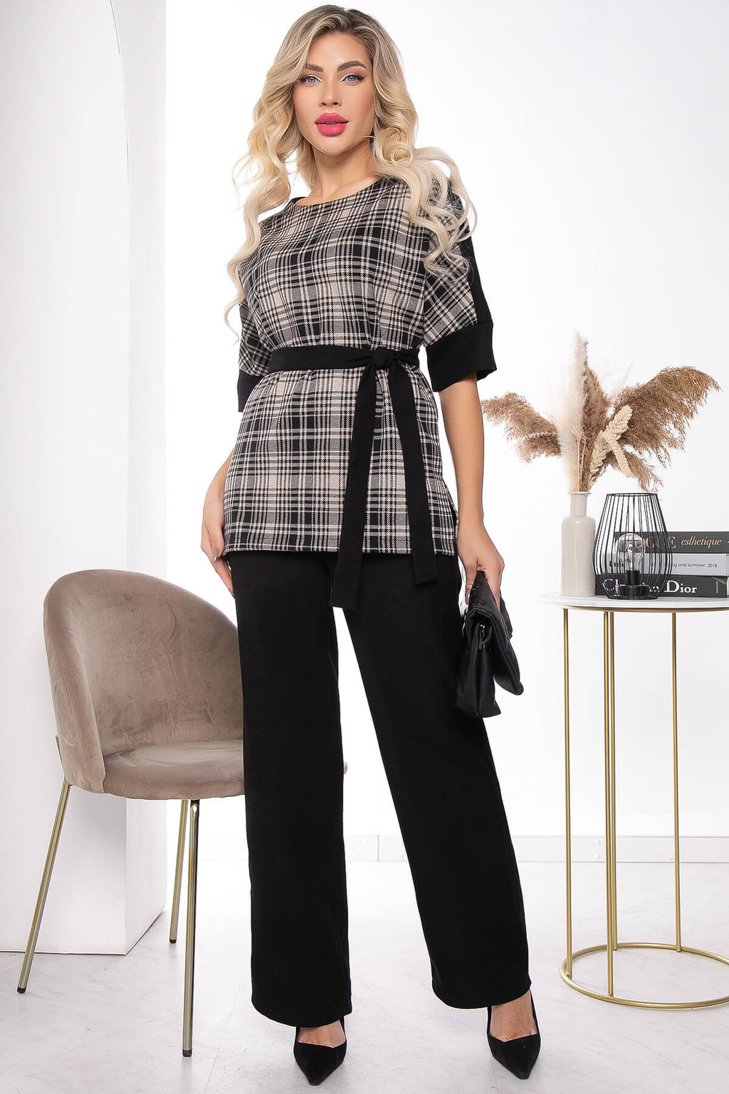 Костюм Пенелопа (блэк/клетка) К7806 - Lt collection фото 6