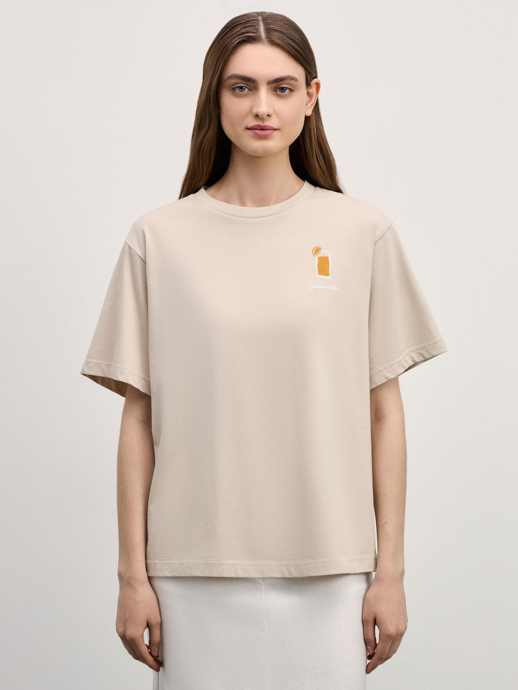 Хлопковая футболка оверсайз с принтом / Zarina фото 3