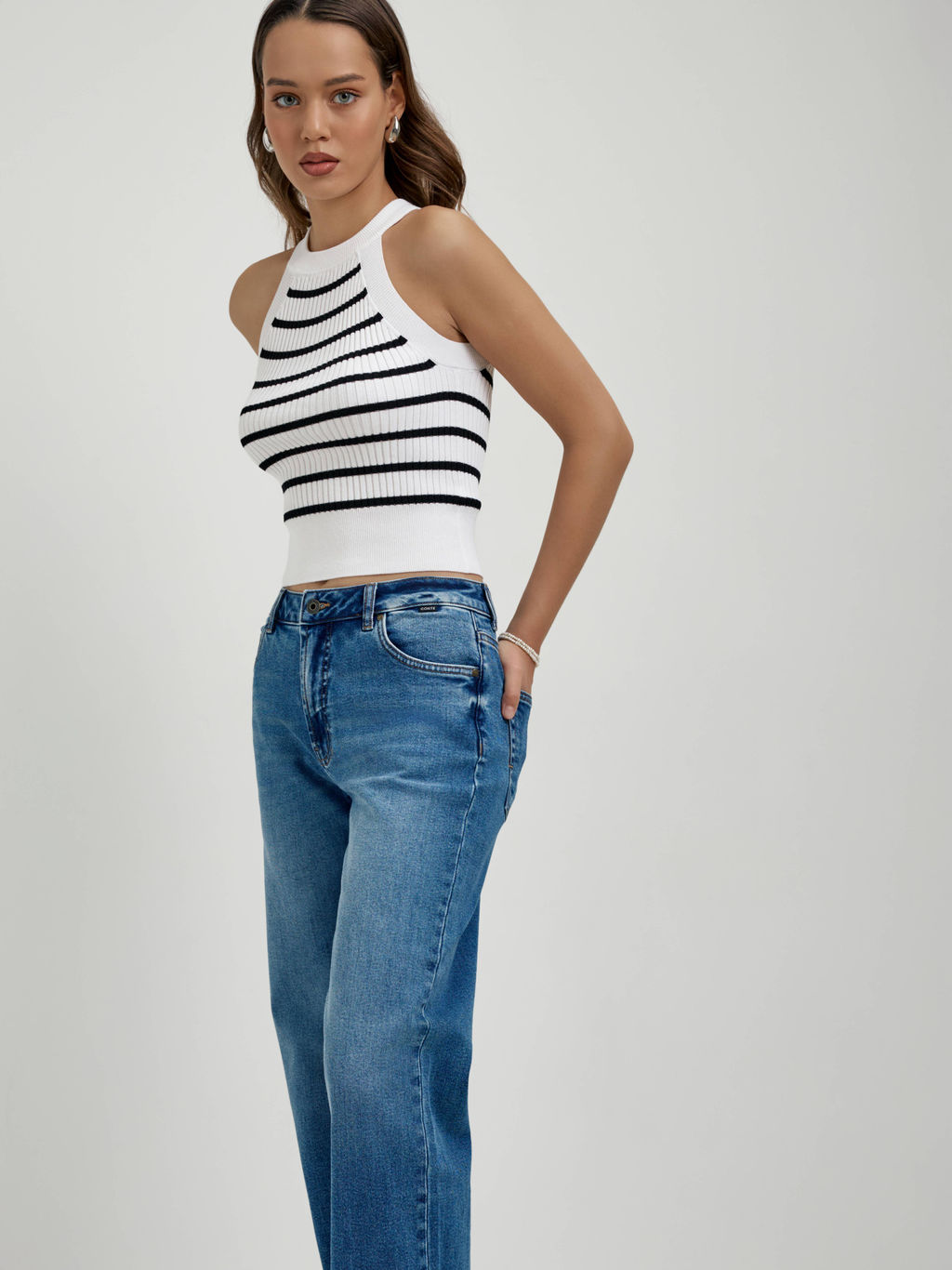 CONTE LDK 2334 Топ женский white-black