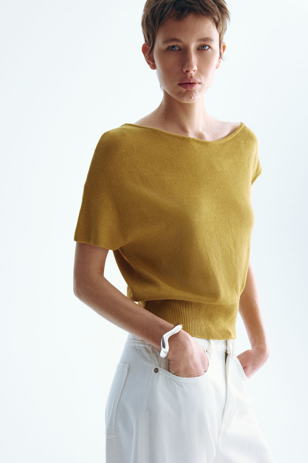 Top de un hombro en punto fino - H&m фото 3